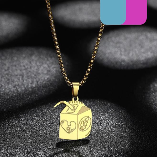 Gold Juice Wrld/ Juice BOX Necklace