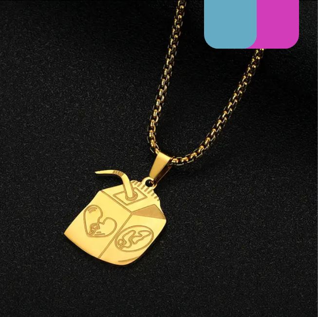 Gold Juice Wrld/ Juice BOX Necklace